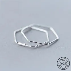 Pentagon Ohrringe - geometrische Übertreibung - 925er Sterlingsilber