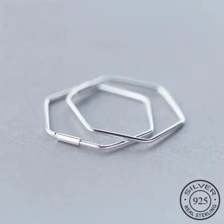 AretesPendientes Pentágono - Hipérbole geométrica - Plata de ley 925