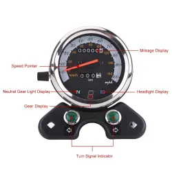 Dual motorcycle speedometer - universal - with LED indicator