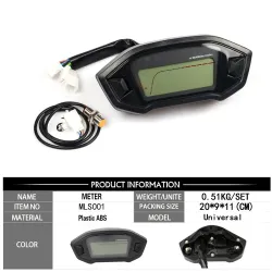 Motorcykelhastighetsmätare - 12V - vattentät - LCD digital display - för Honda Grom 125 MSX125
