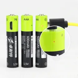 Batería y CargadoresRechargeable batteries -1.5 v -600mah - 4pcs- USB - quick charging