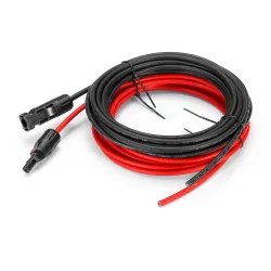 Solarmodulkabel - 2,5 mm, 14 AWG - mit Stecker - schwarz / rot - 1M / 2M / 3M / 5M / 10M