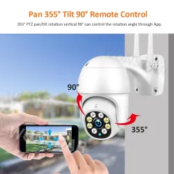 5MP / 1080P - WiFi - P2P - PTZ - 4x zoom - CCTV beveiligingscamera - waterdichtBeveiligingscamera's