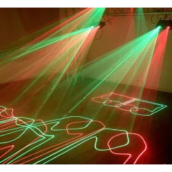 Laserowe światło dyskotekowe / sceniczne - projektor z 2 soczewkami - RGBOświetlenie sceniczne i eventowe