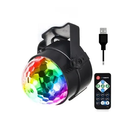 Kristallkugel - Bühnenlichtprojektor - RGB - LED - mit ferngesteuerter / verstellbarer Basis - 5V - für Disco / Partys