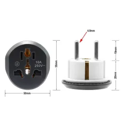 Adapter - universal - round pin socket - travel - high quality
