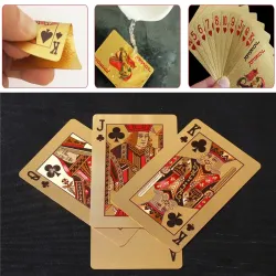 Pokerkaarten - zwart / goud / US dollar patroon - waterdicht - 54 stuksPuzzels & spellen
