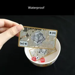 Poker playing cards - gold tinted dragon - transparent - waterproof