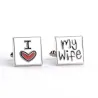 Cufflinks - wedding gift - inscribed - i love you