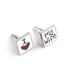 Cufflinks - wedding gift - inscribed - i love you