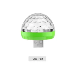 Mini światło dyskotekowe - USB - LED - kryształowa kula - lampka - z czujnikiem muzykiOświetlenie sceniczne i eventowe