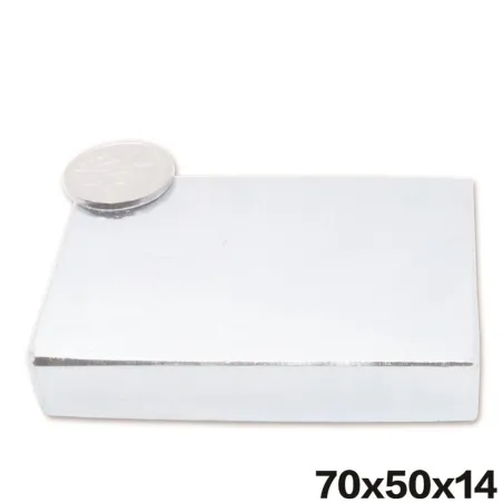 N52 - magnes neodymowy - blok prostopadłościanu - 70mm * 50mm * 14mmN52