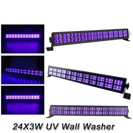 Dubbelrad UV-scenljus - LED-bar - DMX - UV - 3W - för klubb/disco