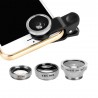 3 in 1 camera lens kit - fisheye / macro / wide angle - with clip - for Smartphones