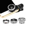 3-in-1 cameralenskit - fisheye / macro / groothoek - met clip - voor smartphonesLenzen & filters