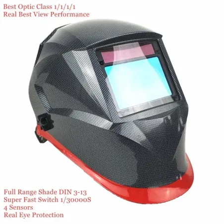 CascosCasco de soldadura con oscurecimiento automático - clase óptica 1111 - 100 * 65 mm - calavera / llamas / azul corredor