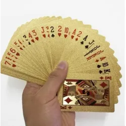 Pokerkaarten - zwart / goud / US dollar patroon - waterdicht - 54 stuksPuzzels & spellen