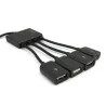 Kabel 4 w 1 - przejściówka - micro USB / HUB / OTG - męski na żeński - wielofunkcyjnyKable