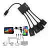 Kabel 4 w 1 - przejściówka - micro USB / HUB / OTG - męski na żeński - wielofunkcyjnyKable