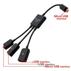 4 w 1 - kabel do ładowania micro 2.0 USB - Host - Hub - OTG - 4-portowy rozdzielaczRozgałęźniki