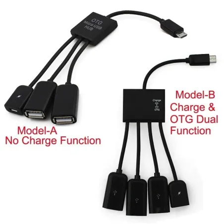 4 w 1 - kabel do ładowania micro 2.0 USB - Host - Hub - OTG - 4-portowy rozdzielaczRozgałęźniki