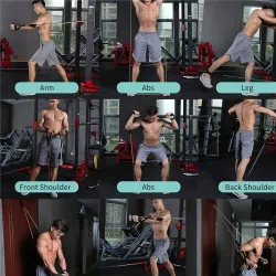 Elastyczne opaski oporowe - gumki - z uchwytami - do fitnessu / ćwiczeń - 11 sztukSprzęt