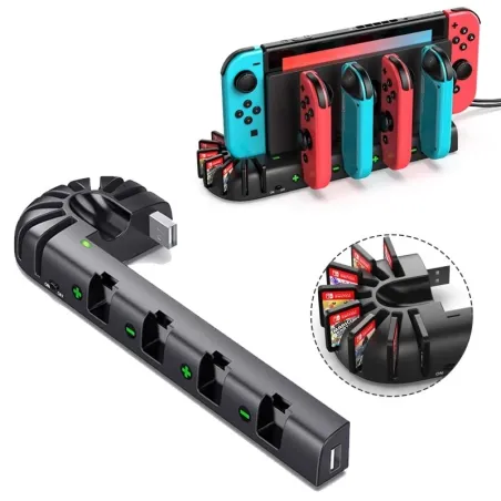 Nintendo Switch charging dock - 4-ports - with 8 game slots