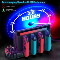 Nintendo Switch charging dock - 4-ports - with 8 game slots