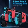 Nintendo Switch charging dock - 4-ports - with 8 game slots