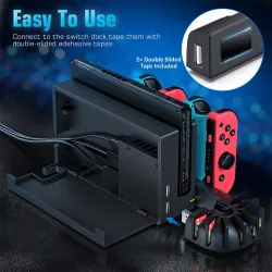 Nintendo Switch charging dock - 4-ports - with 8 game slots