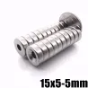 N35 - neodymium magnet - countersunk ring - with 5mm hole - 15 * 5mm - 20 pieces