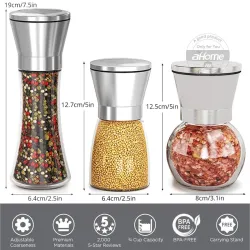 Salt / pepper / herbs grinder - with adjustable coarseness - stainless steel