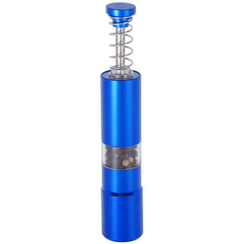Salt / pepper grinder - with thumb push button - stainless steel