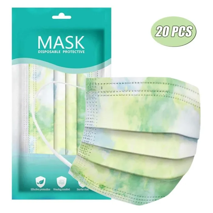 Mond- / gelaatsmaskers - 3-laags - wegwerp - tie-dyeMondmaskers