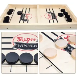 Tischhockeyspiel - mit 10 Pucks - Holzspielzeug