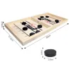 Table hockey game - with 10 pucks - wooden toy