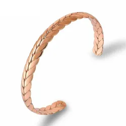 Edelstahl-Armreif - halb offen - Weizenschuppen-Design - unisex
