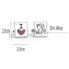 Cufflinks - wedding gift - inscribed - i love you