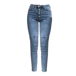 Sexy skinny jeans - hoge taille - met zakken / van knopen - elastischBroeken