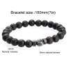 Tibetaanse Boeddha armband - maansteen / lavakralen - unisexArmbanden
