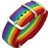 Tęczowa bransoletka - ze sprzączką - nylon - unisexBransoletki