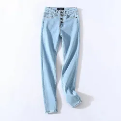 Skinny Jeans mit hoher Taille - mit Knöpfen vorne - elastisch