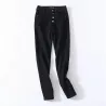 High waisted skinny jeans - with front buttons - elastic