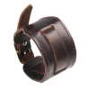 Breites Armband aus echtem Leder - verstellbare Schnalle