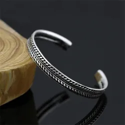 Edelstahlarmband - mit Blattmuster - offenes Design - unisex