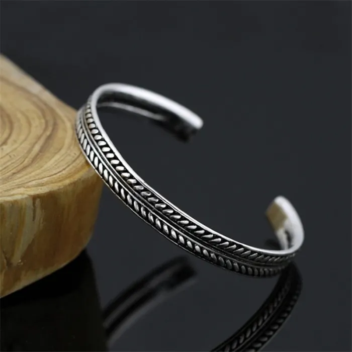 Edelstahlarmband - mit Blattmuster - offenes Design - unisex