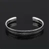 Edelstalen armband - met bladpatroon - open design - unisexArmbanden