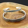 Edelstalen armband - met bladpatroon - open design - unisexArmbanden