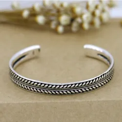 Edelstalen armband - met bladpatroon - open design - unisexArmbanden