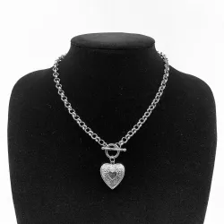 Halsketting met hartvormige hanger - te openen - goud / zilverHalskettingen